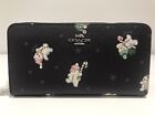 COACH Long Zip Around Wallet With Snowman Print Silver/Midnight Multi C7409~NWT
