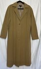 Lands End USA Camel Long Wool button up winter Coat womens size 16W F12