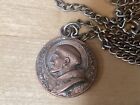 Vintage Double Sided Medal St. Francis Assisi & St. Anthony Guard 7/8th” W/Chain