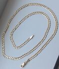 14K Solid Yellow Gold 3mm Cuban Link Chain Necklace Men Women Size 16