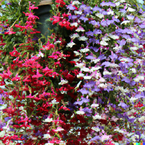 100+ Cascade Lobelia Seed Mix, Colorful Trailing Perennial Flowers, Free Shippin