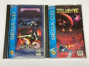 Sega CD 2 Game Bundle Lot Stellar-Fire & Microcosm Original CIB