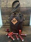 Leather Shotgun Shell Ammo Pouch/Shell Holder Bag Bucket Custom Made