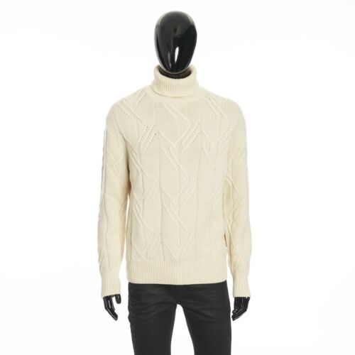 LORO PIANA 2195$ Turtleneck Sweater Hawick - Nougat Cashmere Cable Knit