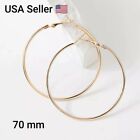 New 70mm Exaggerated Big Smooth Circle Hoop Earrings for Women Aros Simple Round