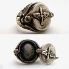 WW2 Vintage US ARMY AIR CORPS Propeller Wing Silver Poison Rocket Ring