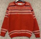 Vintage Stowe Vermont Woolens 100% Wool Knit Nordic Sweater Mens Size M/L USA