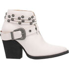 Dingo Born To Run Cowboy Booties Womens White Casual Boots DI242-WHT
