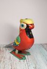 Vintage Walking Hopping Wind-Up Tin Bird Parrot Toy 1970's