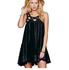 FREE PEOPLE FP ONE Women's Blackish Gray Embroidered Babydoll Dress Size S