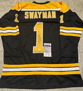Jeremy Swayman Boston Bruins Autographed Signed Black Style Jersey XL coa-JSA