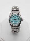 Estate $8000 ROLEX OYSTER PERPETUAL 24mm BLUE DIAMOND Ladies Watch SERVICED