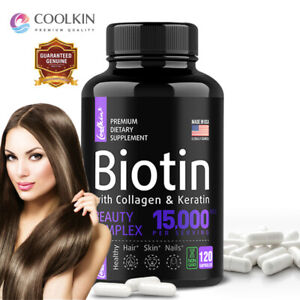 Biotin with Collagen & Keratin Capsules - Hair Growth Supplements, Strong Nails