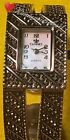 Vintage Cuff Watch Black Gun Metal Silver Accents Cannes Video New Battery