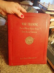 Pratt & Whitney War Training Blue Print & Mathematics Manual 1940s fold out illu