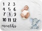 40×47 in Baby Monthly Milestone Blanket - Baby Shower Gift Flannel Fleece US