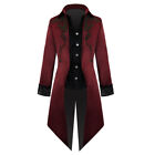 Men's Gothic Jacket Medieval Tailcoat Victorian Steampunk Coat Halloween Costume