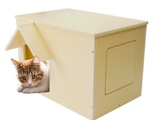 Outdoor Cat Houses Feral Cat Shelter Wooden Stray Cat Condo Outside Sturdy Wa...