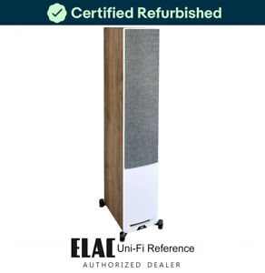 ELAC Uni-Fi Reference Floorstanding TowerSpeaker, White/Oak - Each