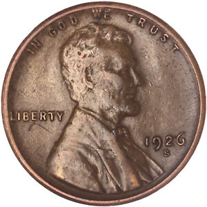 1926 S Lincoln Wheat Cent Very Fine Penny VF See Pics Z249
