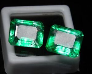 Certified Natural Green Colombian Emerald 17.80 CT Emerald Cut Loose Gemstone