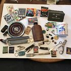 Vintage Estate Mixed Toy Lot Granny Grandpa Junk Drawer Finds Harmonica Knifes