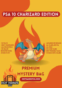 Hot Hands TCG Premium Pokemon Mystery Bag: PSA 10 Charizard Edition +2 Boosters