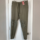 Arizona Jean Company Men’s Jogger Dark Olive Green Camouflage Pants Waist 32