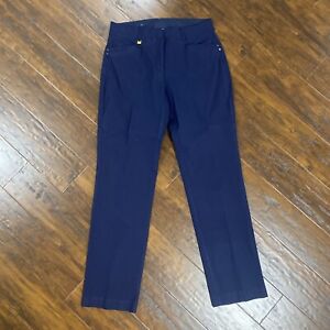 JM Collection Women's Dress Pants Size 10 Blue Navy Flat Front 30 in inseam
