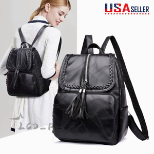Womens PU Leather Backpack Shoulder School Travel Bag Girls Fashion Handbag