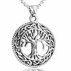 Stainless Steel Celtic Tree of Life Pendant Necklace Irish Knot Silver Gift