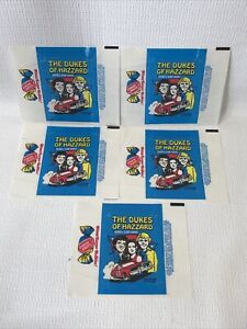 SUPER Bubble Gum Waxed Wrapper VINTAGE Dukes of Hazzard 1980 Set Of 5