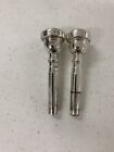 Vintage Vincent Bach Corp 7C and 5C Silver Plated Trumpet Mouthpiece Lot !!