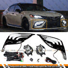 FOR 21-23 CAMRY SE XSE DRL SEQUENTIAL BEZEL COVER + CLEAR LENS LED FOG LIGHT KIT (For: 2021 Toyota Camry)