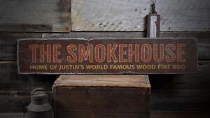 The Smokehouse Sign, Custom Sign BBQ Lover -Distressed Wooden Sign