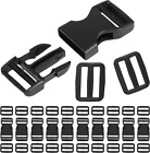 10 Set Strap Clip Backpack Clips Replacement Plastic Buckle Nylon Webbing Str...