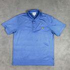 Masters Golf Polo Shirt Mens XL Blue Short Sleeve Performance Striped 3 Button