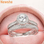 Newshe Engagement Wedding Ring Sets for Women 2.5 CTTW CZ Solid Sterling Silver