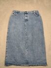 Vintage St. Johns Bay Skirt Blue Denim Jean Maxi Missy Made in USA Size 18