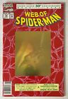 WEB OF SPIDER-MAN #90 GOLD FOIL w/POSTER Howard Mackie VF+ 1992 NEWSSTAND 2nd pr