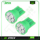 2x Green T10 194 168 921 Wedge 6-3020SMD LED Bulb Instrument Cluster Lights