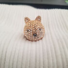 Fossil Party Animals Fox Ring Size 8 Crystal Pave Rose Gold Tone