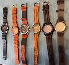 Lot of 6 VTG Mens watches; Fossil, Geneva, Timex, Timberland. Need batteries