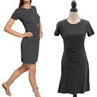Cabi Womens Weekend Dress Gray Small Ruched T-Shirt Short Sleeves Style 5408