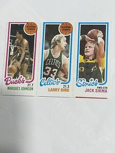 1980 Topps Basketball Marques Johnson, Larry Bird RC, Jack Simms #s 143, 30, 232