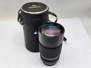 Makinon 200mm F3.3 Prime Lens w/ Case for Minolta MD SLR Cameras