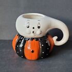Johanna Parker Pumpkin Peeps Ceramic Ghost Mug Vintage Style Transpac NEW