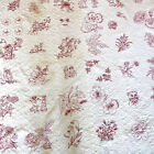 New ListingANTIQUE RARE Handmade Pinkwork Redwork Embroidery QUILT Coverlet 1898 69