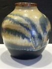 New ListingCeramic Studio Art Pottery Handmade 6” Vase Jar - Signed - Glazed - Teal & Ivory