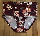 Plus Size 18/20 Lane Bryant Cacique Comfort Bliss Full Brief Panty Maroon Flower